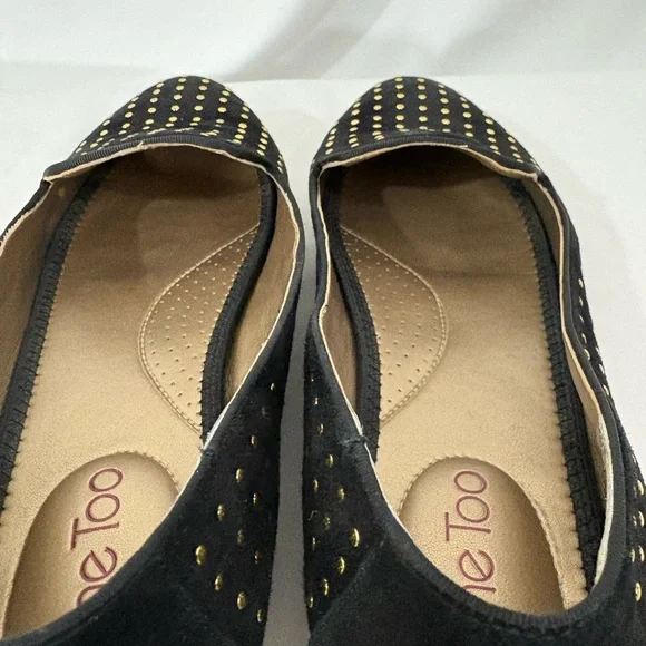 Me Too Black Flats with Gold Studs - Picture 7 of 8